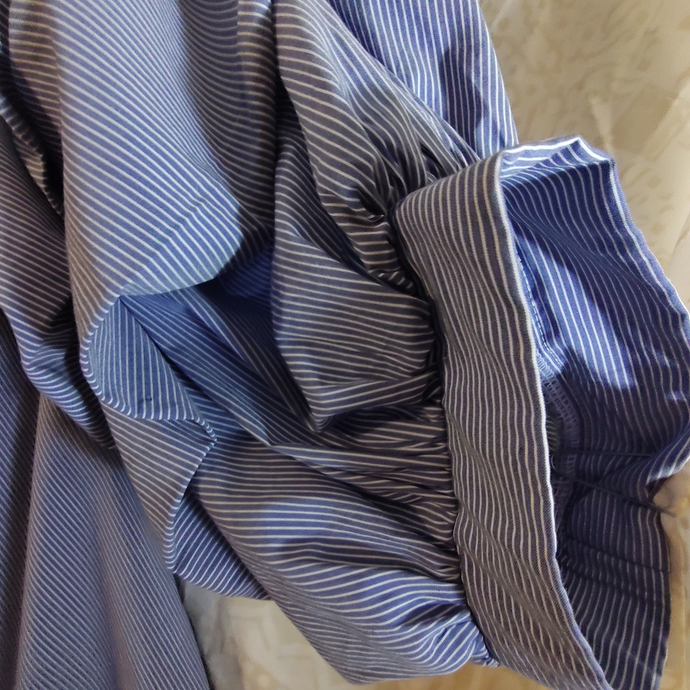 City Chic Striped Blue Ruffle Blouse - Picture 7 of 7